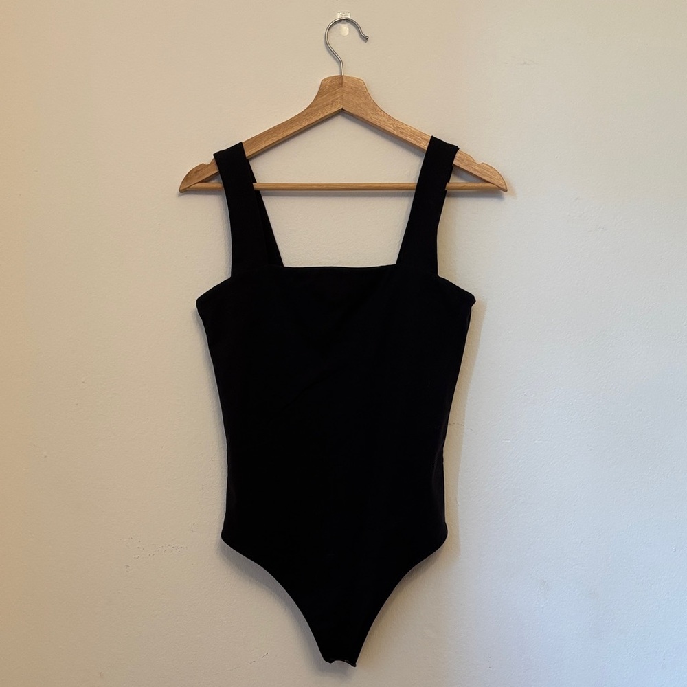 Abercrombie & Fitch Black Women's Straight Neckline Bodysuit